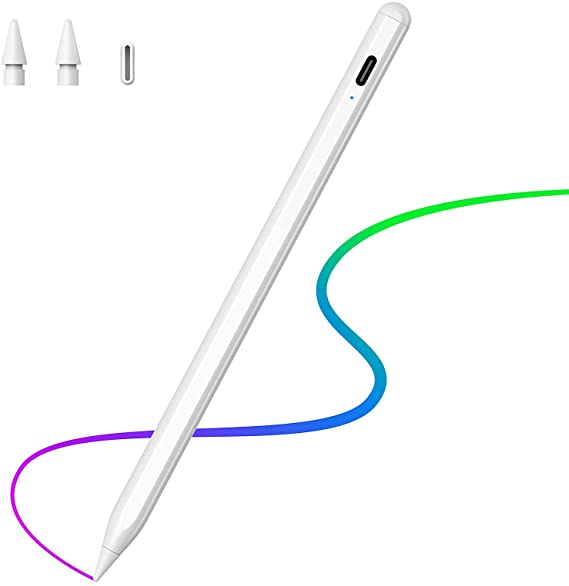 Stylus Pen for iPad with Palm Rejection,Active Digital Stylus Pen Compatible with (2018-2020) iPad 6th/7th/8th Gen,iPad Pro 3/4/iPad Mini 5th Gen,iPad Air 3rd/4th Gen(White)