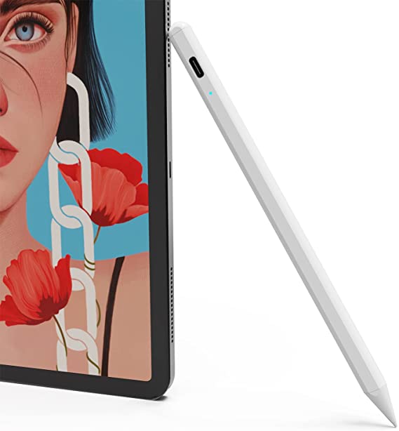 Stylus Pen for Apple iPad with Palm Rejection Pencil Compatible with (2018-2022) iPad Pro 11/12.9 Inch, iPad Air 3rd/4th, iPad 6/7/8/9th Gen, iPad Mini 5/6th Generation for Digital Drawing Writing