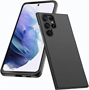 NINKI Compatible Thin Samsung Galaxy S22 Ultra 5G Case,Shockproof Anti-Slip Matte PC Case for Galaxy S22 Ultra Case Samsung S22 Ultra Case Lightweight Bumper Case for Galaxy S22 Ultra Phone Case Black