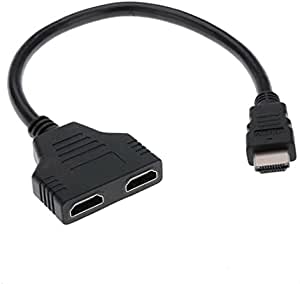 HDMI Switch Male to 2 HDMI Female 1 in 2 out Splitter Cable Adapter Converter 1080P HDMI Port For HDTV Support Two TVS at the Same Time Signal One in Two Out RKS
