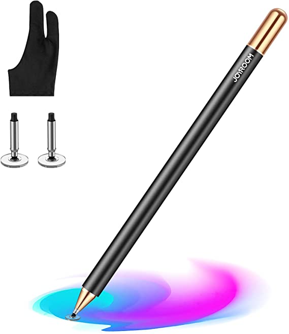 joyroom Capacitive Stylus Pen for Touch Screens, Disc Tip and High Sensitivity, with Replacement Tips, for Kid Student Drawing, Writing, for Touch Screen Devices Tablet, Smartphone, iPad Pen