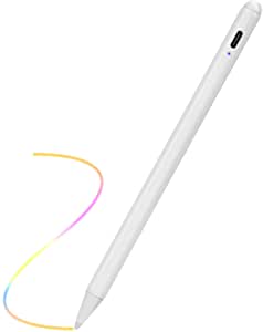 2019 iPad 7th Generation10.2 Stylus Pen with Palm Rejection, Type-C Recharge 1.0mm Fine Tip 2nd Pencil Compatible with Apple Stylus Pens for iPad 7th Generation 10.2 Inch, White