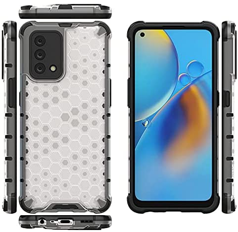 Oppo A74 4G, Honeycomb Pattern Shockproof Original Case from CompuMisr - Transparent