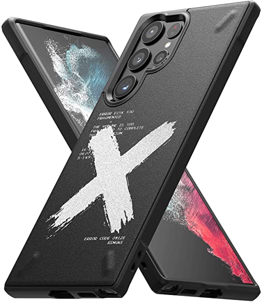 Ringke Onyx Design Compatible with Samsung Galaxy S22 Ultra 5G Case (2022), Design Print Back Tough Rugged Durable Shockproof TPU Heavy Duty Protective Phone Cover - X