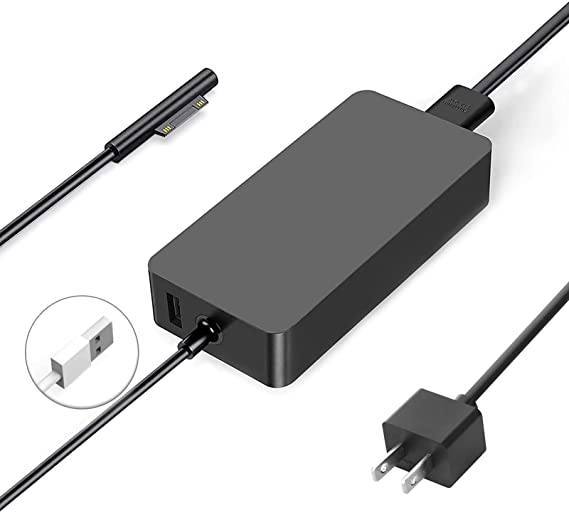 Surface Pro Charger 65W Microsoft Surface X 8 7 7+ 6 5 4 3 Power Supply Laptop 1706 1796 1800 Surface Go 1 2 Surface Laptop 4 3 2 i5 7200U i7 7660U Surface Book [Upgraded Version] Adapter by Soumage