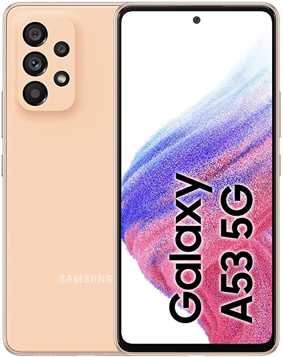 SAMSUNG Galaxy A53 5G Mobile Phone SIM Free Android Smartphone, 256GB, 8GB RAM, Dual Sim Mobile Phone, Awesome Peach