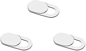 [3-Pack] Webcam Cover 0.7MM Thin - Web Camera Cover fits Laptop, Desktop, PC, MacBook Pro, iMac, Mac Mini, Computer, Smartphone,Protect Your Privacy and Security (White)