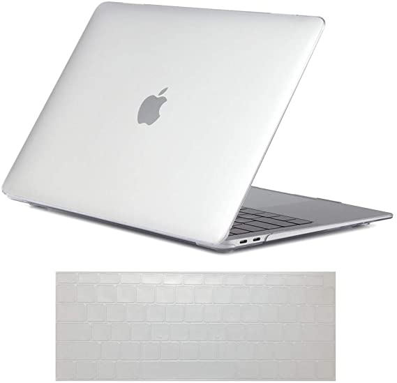 Se7enline Compatible with MacBook Air 13 inch case Clear 2021/2020/2019/2018 New Carrying case Cover for Mac Air 13-Inch Touch ID Model A1932/M1 A2337/A2179&Keyboard Cover, Crystal Transparent