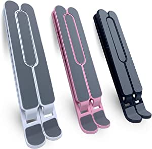 Portable Folding Laptop Stand - Adjustable Ergonomic Laptops Elevator for Desk - Holder Compatible with Mac, MacBook Pro Air, Lenovo, HP, Dell, 10"-15.6" Inch Notebooks - Charm Black