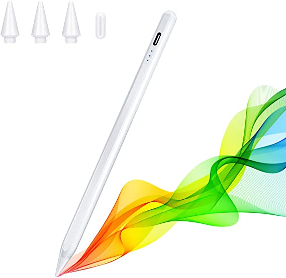Stylus Pen for iPad with Palm Rejection, iPad Stylus Compatible with (2018-2020) Apple iPad Pro 11/12.9 Inch, 6/7/8th Gen, Mini 5th Gen, iPad Air 3rd/4th Gen, etc, Precise Drawing with Tilt Sensitive