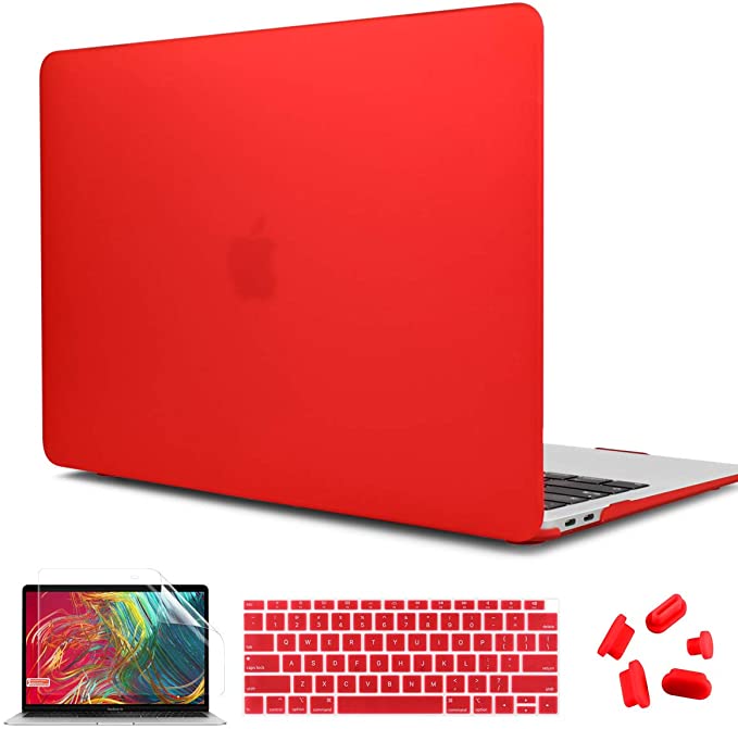 CiSoo Matte Red Case for MacBook Air 13 inch Case 2020 2019 2018 Model A2179 A1932,Soft Touch Plastic Hard Shell Cover for New MacBook Air 13.3'' Case with Retina Display and Touch ID - Red