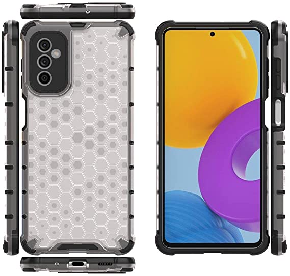 Samsung Galaxy M52 5G, Honeycomb Pattern Shockproof Original Case from CompuMisr -Transparent