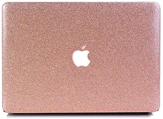 Bling Artificial Crystal White Stone Zircon Diamond Rubberized Hard Case Cover for MacBook Pro 13 inch with Retina Display (Model: A1425 and A1502) (Bling-Rose Gold)