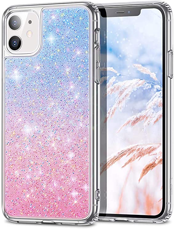 ESR Glitter Crystal Designed for iPhone 11 Case, Glamour Series Sparkling Crystal Cover [Flexible TPU Frame + Hard PC Back] [Supports Wireless Charging] for iPhone 11 6.1-Inch (2019), Skyfire