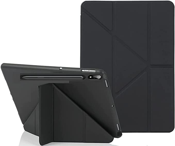 Samsung Galaxy Tab S8 Plus 12.9 Inch 2022 With Pencil Holder 5-In-1 Multiple Viewing Angles Tpu Back Auto Wake/Sleep Black