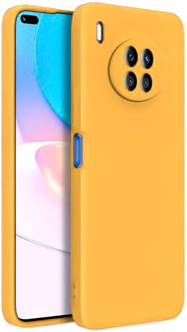 Case Compatible with Honor 50 Lite Liquid Silicone Case Protector Camera Soft TPU Slim Back Cover Yellow