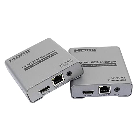 HDMI Extender 4K@60Hz(4:4:4 8bit) Over CAT6 Cable Up to 60m (196 feet) Support HDCP 2.2 and Cascade Transmission