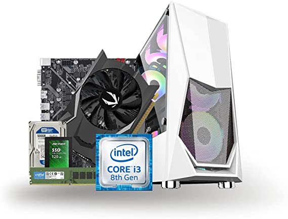 Budget Gaming PC - Intel Core i3 8100 - B356M H - 8GB RAM - GTX 1650 4GB D6 - SSD 120GB - HDD 500GB - JETEK RGB - PSU 700W - Optimized