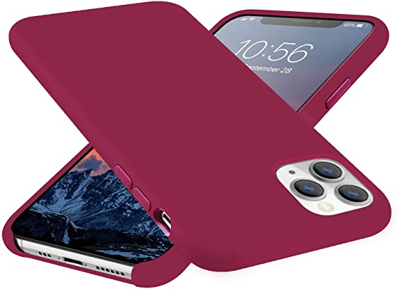 E Segoi iPhone 11 Pro Liquid Silicone Case,Gel Rubber Protection Shockproof Cover Case Drop Protection Case Compatible with iPhone11 Pro 5.8 inch (Rose Red)