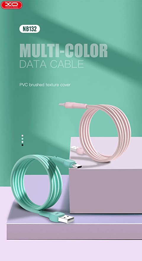 XO NB132 PVC USB Cable Type-c 1 Meter-Pink