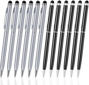 ORIbox Stylus Pen,12pcs Universal 2 in 1 Capacitive Stylus Ballpoint Pen for iPad,iPhone,Samsung,HTC,Kindle,Tablet,All Capacitive Touch Screen Device(6 Black,6 Sliver), Model: Oribox Stylus Pen P3PEN