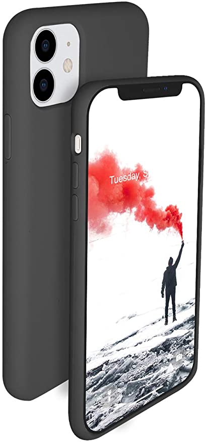 GEAR-UP Liquid Silicone Case Compatible with iPhone 11 6.1 inch Gel Rubber Full-Body Shockproof Drop Protection [Anti-Scratch Protective] with Microfiber Lining Soft Ultra Slim Phone Cover (Gray)