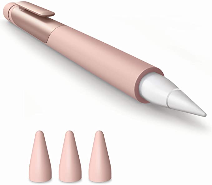 SUPCASE Silicone Protective Case for Apple Pencil (1st Generation), Anti-Slip Grip with Nib Cover (3 Pieces) Accessories (Rose Gold)