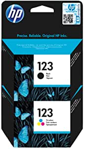 HP 123 Ink Cartridge Set, Black - F6V17AE & Tri-color - F6V16AE