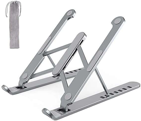 Aluminum Laptop Stand, Ventilated Laptop Stand, Laptop Stand, Portable Laptop Stand, Adjustable Laptop Stand, for Carry Around, Adjust and Support the Use of Laptops and Tablets (Gray)