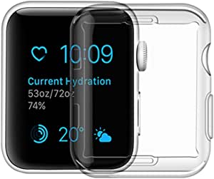 Apple Watch Series 2 Case, iPhone Watch 2 TPU Screen Protector All-Around Protective 0.3mm Hd Clear Ultra-Thin Cover (for Apple Watch Series 2 42mm)