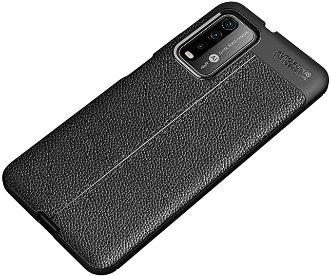 لهاتف شاومى Poco M3 ، جراب أصلي جديد من GrabMobily - ، غطاء سيليكون مقاوم للصدمات متين رفيع للغاية من ألياف الكربون المصقول - مقاوم للانزلاق - أسود