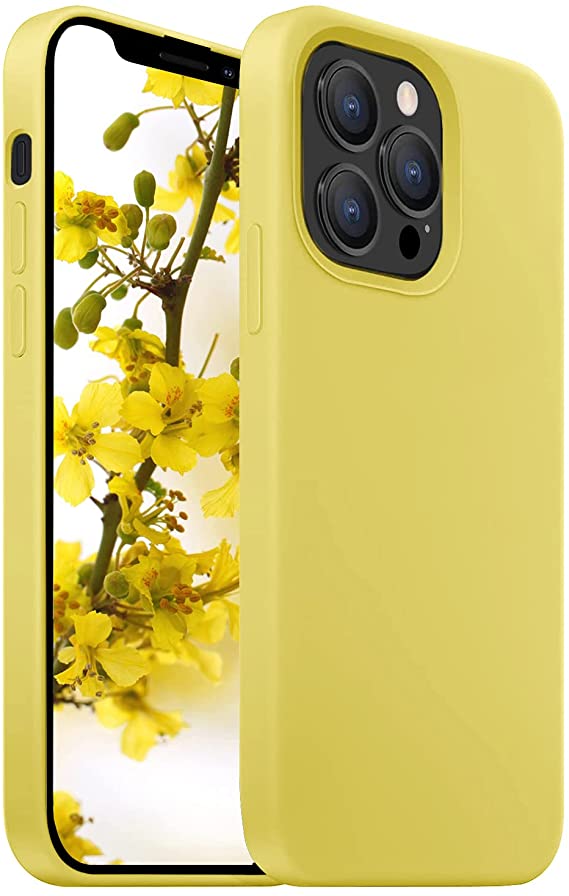 Naiadiy Apple iPhone 13 Pro Max Silicone Case 6.7 Inch (2021) - Yellow