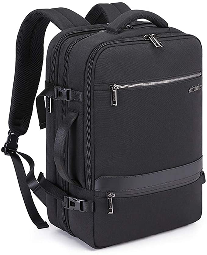 Extra Large Travel Laptop Backpack, Extensible Professional Business Laptops Bag with USB Charging Port and Earphone Jack, Water Resistant College School Computer Bag Gift for Men and Women