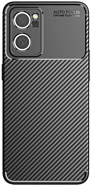 Case For Oppo Reno 7 5G (Snapdragon 778G), Flexible Rugged Armor Case with Brushed Carbon Fiber Pattern - premium quality cover From GrabMobily -Black