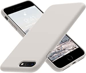OTOFLY iPhone 8 Plus Case,iPhone 7 Plus Case,[Silky and Soft Touch Series] Premium Soft Silicone Rubber Full-Body Protective Bumper Case Compatible with iPhone 7/8 Plus (White Stone)