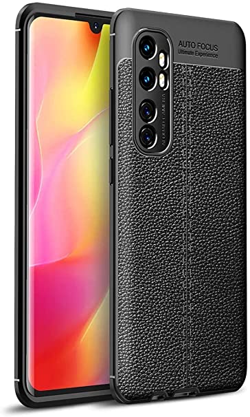 Case for Xiaomi Mi Note 10 Lite, Shockproof Original Leather Pattern Back Case Cover Carbon Fiber - premium quality cover From GrabMobily - Black