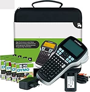dmDYMO LabelManager 420P High Performance Rechargeable Portable Label Maker Kit, ABC Keyboard with 4 Rolls of D1 Labels & Carrying Case
