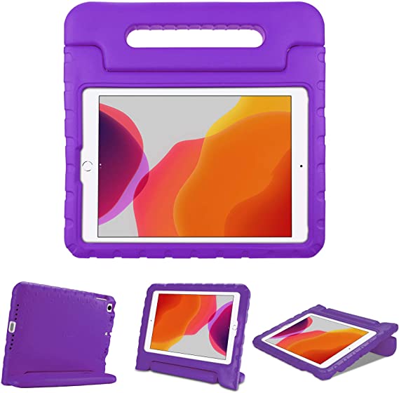 ProCase Kids Case for 10.2" iPad 8th Gen 2020 / 7th Gen 2019 / iPad Air 10.5" (3rd Gen) / iPad Pro 10.5", Shockproof Convertible Handle Stand Cover Light Weight Kids Friendly Case -Purple