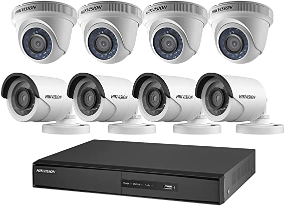 Hikvision - 8 MP Surveillance Cameras Set with 8 Channel Recorder