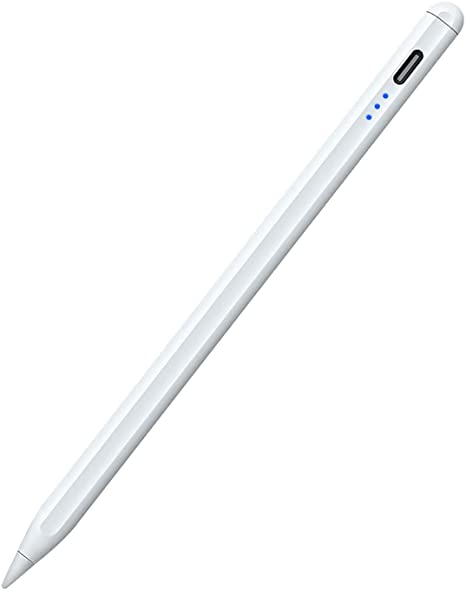 Rncowei Stylus Pen for Ipad with Power Display,Active Pencil Compatible with (2018-Later) Apple iPad,with Palm Rejection and Tilt Design ,for Precise Writing/Drawing