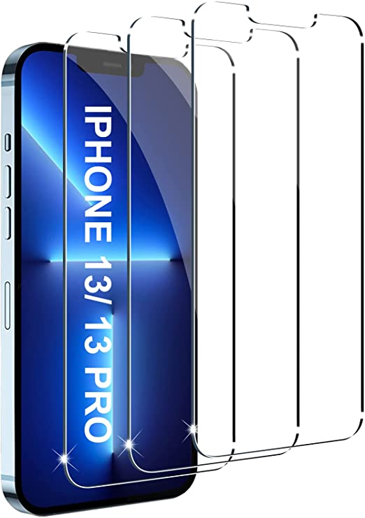 Glass Screen Protector Compatible for iPhone 13 Pro/iPhone 13 5G, [6.1 Inch] 3 Pack Tempered Glass Case Friendly, 9H Hardness, HD Clear