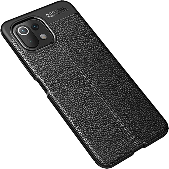 for Xiaomi Mi 11 Lite 5G NE , Original New Case From GrabMobily -,Silicone Shockproof Cover Durable Ultra Thin Carbon Fiber Brushed Protection Case -Slip-Resistant - Black