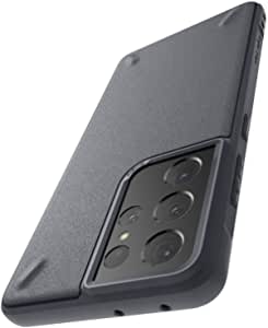 Ringke Onyx Compatible with Samsung Galaxy S21 Ultra Case Rugged Shockproof TPU Non-Slip Texture Frame Bumper Phone Cover for S21 Ultra 6.8-inch - Dark Gray