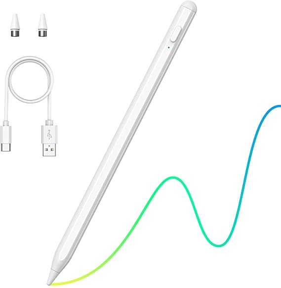 Stylus Pens for Tablets,Active Rechargeable Universal Digital Stylus Pen for iOS/Android,Compatible with iPad Pro/Air//Mini/iPhone/Smart Phone/Other Touch-Screens Device,for Drawing/Writing(White)