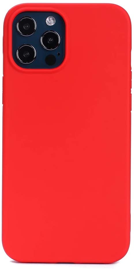 Compatible with iPhone 12 Case, Designed for iPhone 12 Pro, Silicone Gel, Full Body Protection Cover, Scratch Resistant Shockproof Solid Color Protective Phone Case for iPhone 6.1", Red
