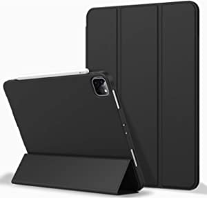 iPad Pro 11 Case 2020&2018, Soft TPU Back and Auto Sleep/Wake Slim Lightweight ipad pro case 11 inch 2020 with Pencil Holder, Support 2nd Gen Apple Pencil Charging (Black)