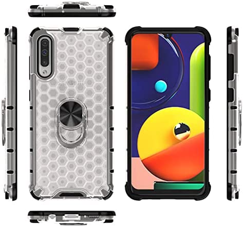 For Samsung Galaxy A70, Honeycomb Pattern Shockproof Original Case With Kickstand Ring from CompuMisr - Transparent