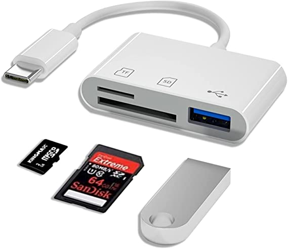 DIFCUL SD Card Reader, USB 2.0 Typec Mobile Phone Docking Station Camera Adapter Otg Conversion Head SD Card Compatible with Android Micro Port iPad Card Reader