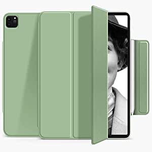 ZOYU iPad Pro 11" 2021 (3rd Generation) Case Rebound Magnetic Rimless Attachment [Supports Pencil Wireless Charging], Smart Auto Sleep/Wake Cover for iPad Pro 11 inch 2021 & 2020 Case - (Green)
