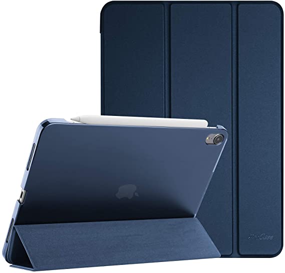 [Updated Version] ProCase for iPad Air 4 10.9 inch 2020, Slim Stand Hard Back Shell Smart Cover [Support Pencil 2 Charging] –Navy